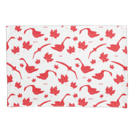 Canada Geese and Maple Leaves - canadense flag red