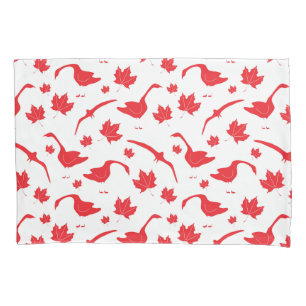 Canada Geese and Maple Leaves - canadense flag red