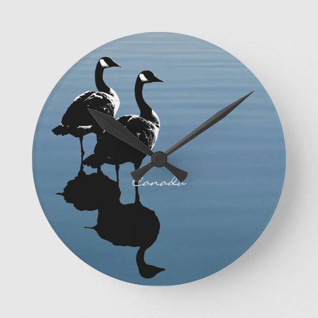 Canadá Gifes de Relógio de Ganso do Canadá Relógio (Frente)