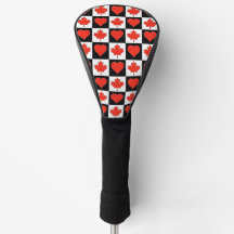 Canadá Golf Love Heart Pattern Patriotic Canadense