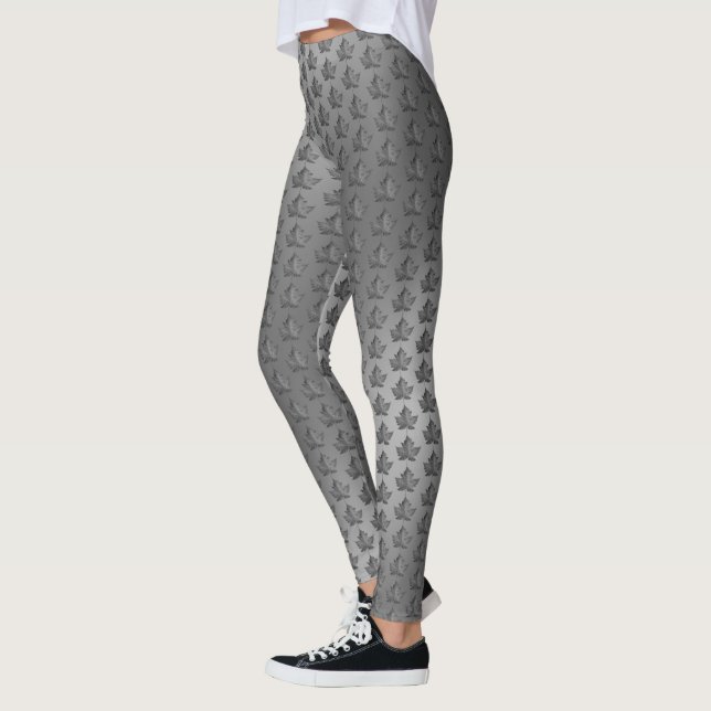 Canadá Leggings Silver Canada Mapeia Leggings Fola (Esquerda)