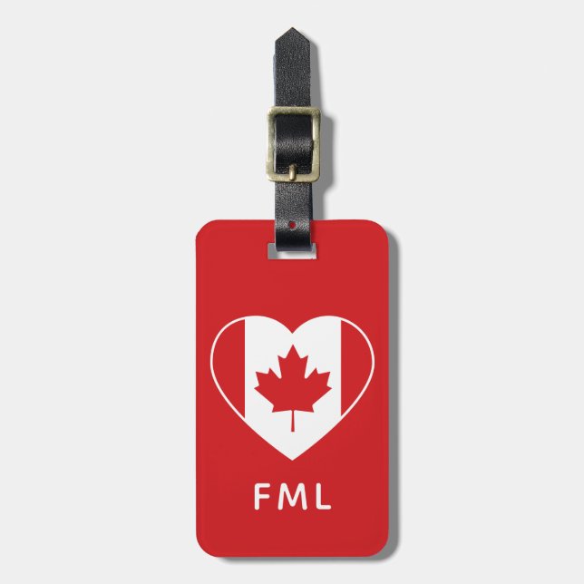 CANADA LOVE etiqueta de bagagem personalizada (Frente Vertical)