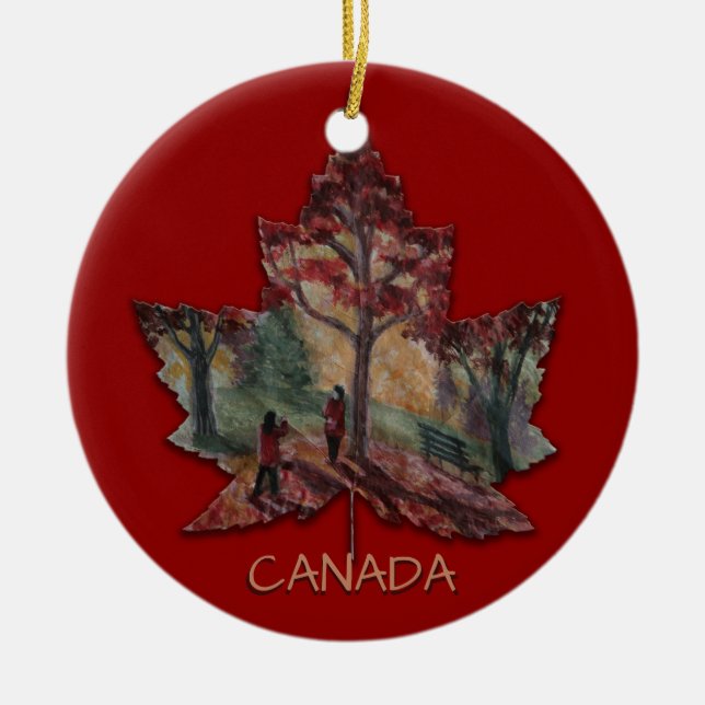 Canadá Mapear Ornamentos de Arte Folha Personaliza (Frente)