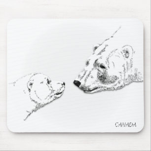 Canadá Polar Bear Mousepad Wildlife Art Mousepad