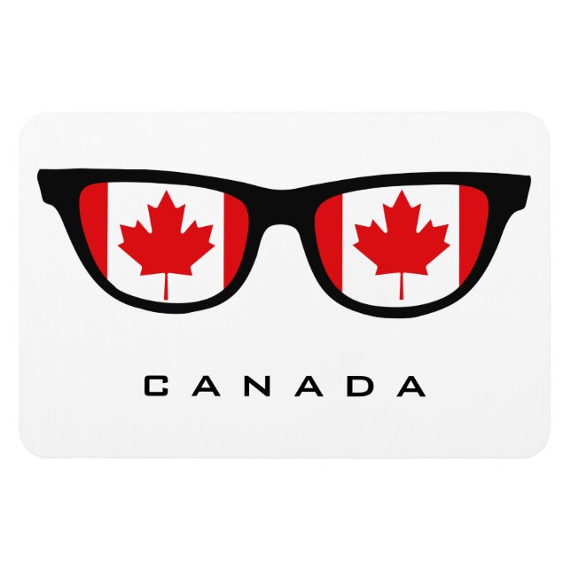 Canadá Shades de texto personalizado e ímã de cor (Horizontal)