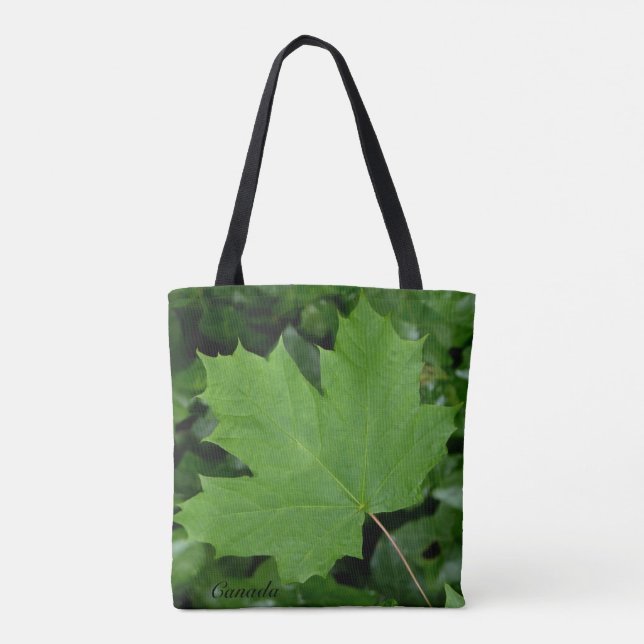 Canadá Tote Bags Green Canadá Mapeia Bolsas de Fol (Verso)