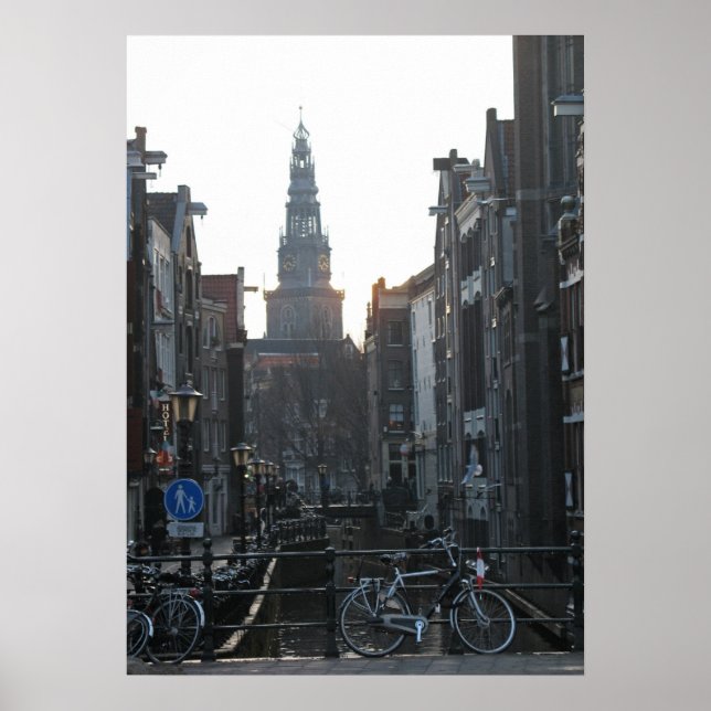 Canal Bike Church Holland Photo Poster (Frente)