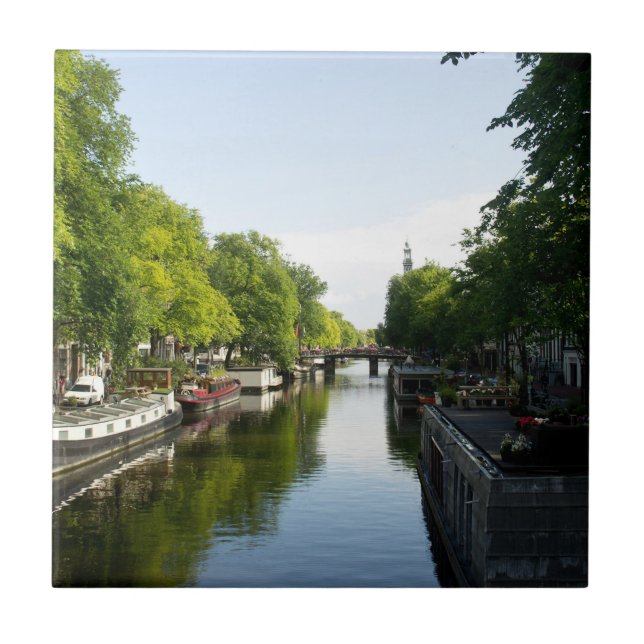 Canal de Amsterdã com Houseboats Holanda (Frente)