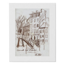 Canal de Paris, Rua Martin Sketch Canvas