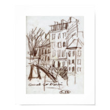 Canal de Paris Rua Martin Sketch Poster