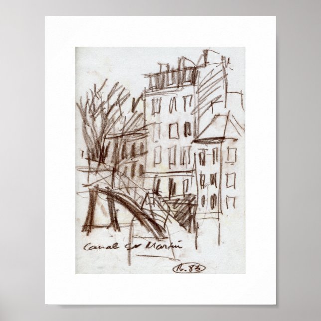Canal de Paris Rua Martin Sketch Poster (Frente)