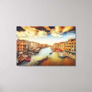 Canal de Veneza com gondolas Canvas Print