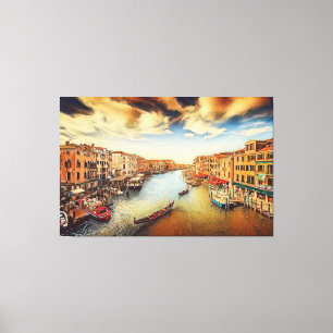 Canal de Veneza com gondolas Canvas Print