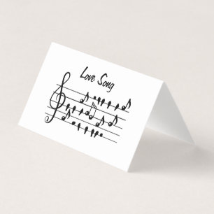 Canção de Amor Notas de Pássaro Arte Preto e Branc