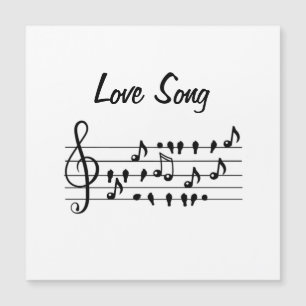 Canção de Amor Notas de Pássaro Arte Preto e Branc