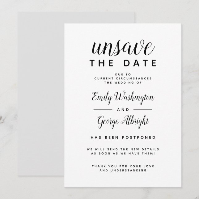 Cancelar a Data Formal de Anúncio de Nova Data (Frente/Verso)