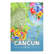 Cancelar Mapa do México com Flores Locais de Aquar