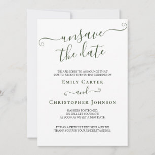 Cancele o Cartão de Atualização de Casamento Verde