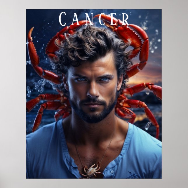 Cancer Astrológico Masculino Poster (Frente)