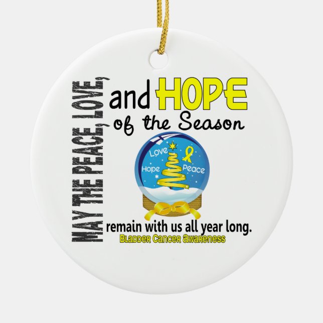 Cancer Bladder Natal 3 Ornamentos do Globo de Neve (Frente)