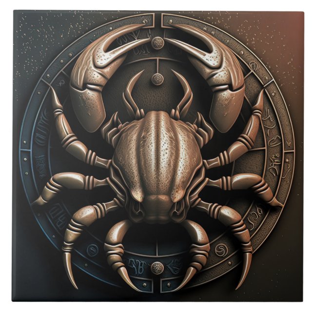 Cancer Cancer de Sinal Zodiodíaco Horoscópio Azule (Frente)