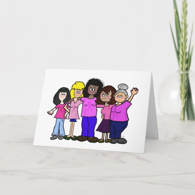 Cancer da Mama - Mulheres com Cartão de Saudação R (Frente)