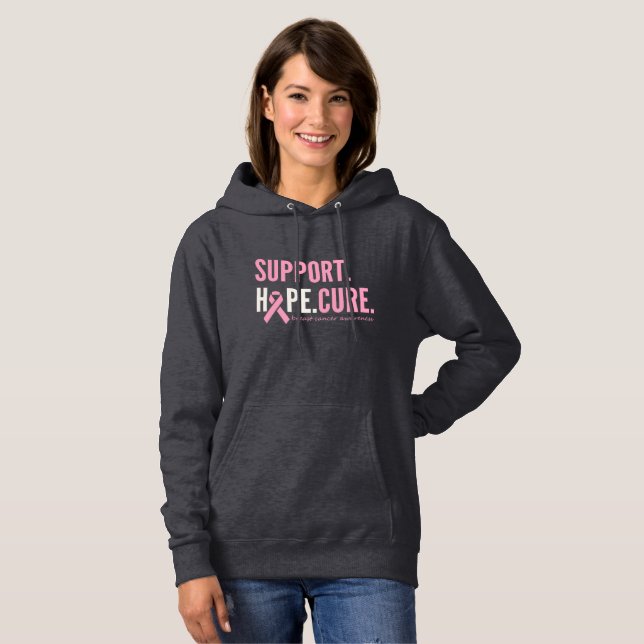 cancer da mama Mulheres Personalizadas Pullover Ho (Frente Completa)