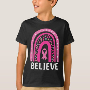 Cancer da Mama Sensibilização Camisa Arco-Íris Cre
