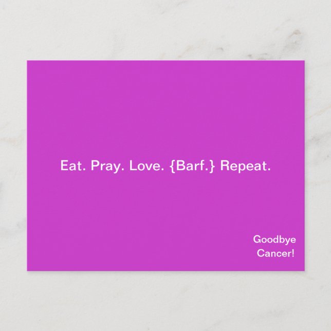 CANCER DE ADEUS! Cartão postal de April McCallum (Frente)