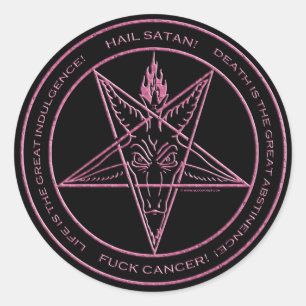 CANCER DE F*CK! Etiqueta de Baphomet