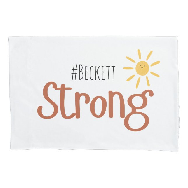 cancer de infância forte #name Pillowcase (Frente)