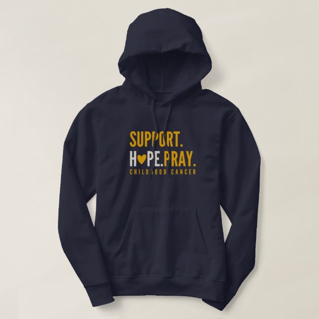 cancer infantil dá esperança reze Pullover Hoodie (Frente do Design)