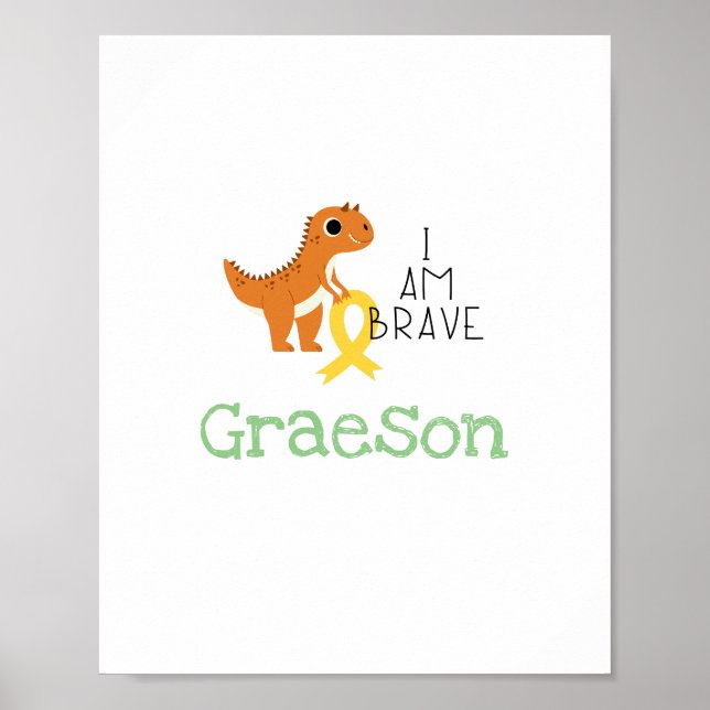 cancer infantil. Sou corajoso.Poster e Impressão p (Frente)