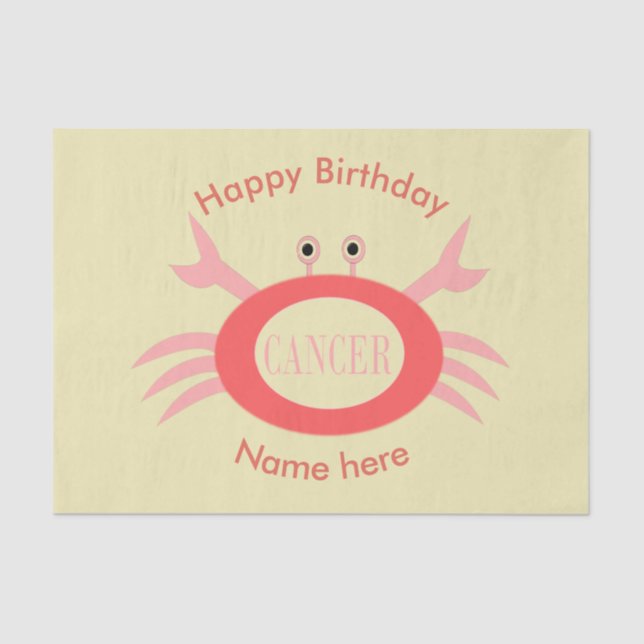 Cancer - Sinal de Estrela - Papel de Tecido (Frente )
