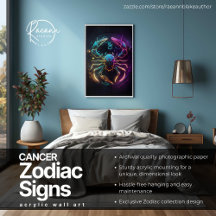 Cancer Zodiac Sinaliza Arte Celestial Acrílica de