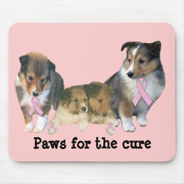 Cancro da mama Mousepad de Sheltie (Frente)