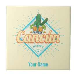 Cancun México Dançando Cactus Vintage Tequila