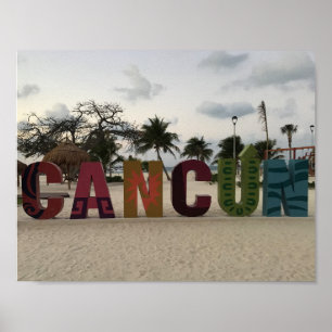 Cancun - Sinal - Playa Delfins, Poster do México