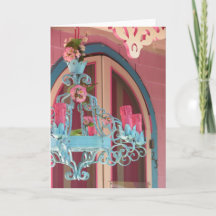 Candelabra e rosa - Cartão Vineyard de Martha