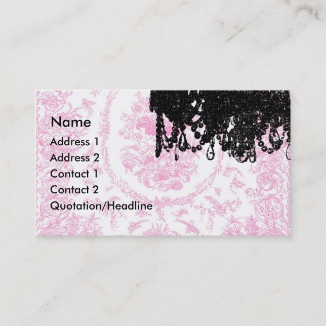 Candelabro de Paulette Paris e cartões de visitas (Frente)