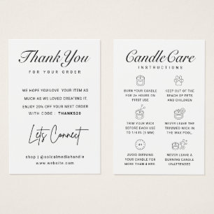 Candle Care Thank You Card