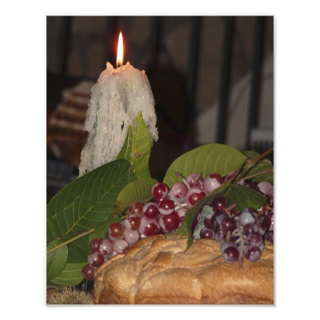 Candle & Grapes Orvieto Impressão de Foto Sem Text (Frente)