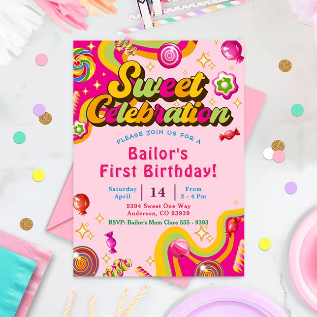 Candy Birthday Convite Candy Festa Sweet (Criador carregado)