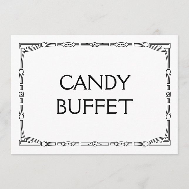 "Candy Buffet" Art Deco Style Sinal de Casamento (Frente)