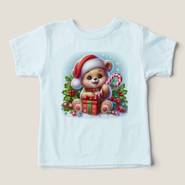 Candy Cane Bear" – Adorable Baby Bear Christmas To (Design frontal)