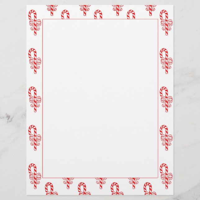 Candy Cane Border Letterhead (Frente)