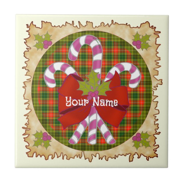 Candy Cane Christmas tile (Frente)