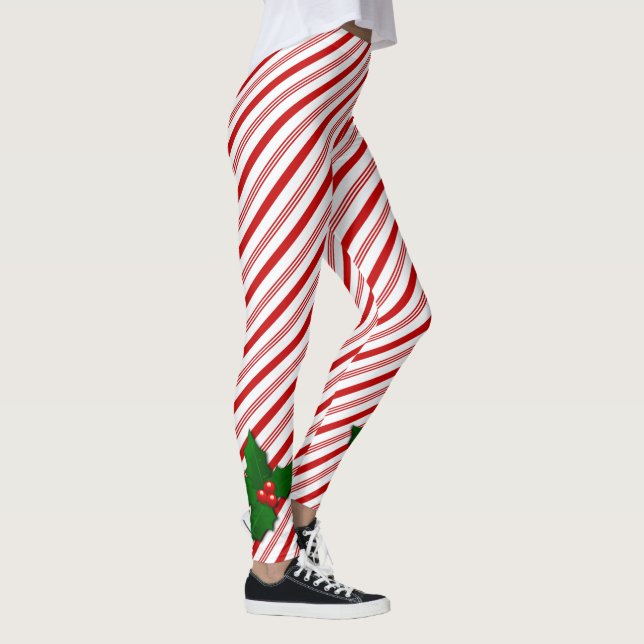 Candy Cane com Holly - Leggings (Direita)