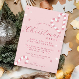 Candy Cane Convite de festas de Natal Rosa