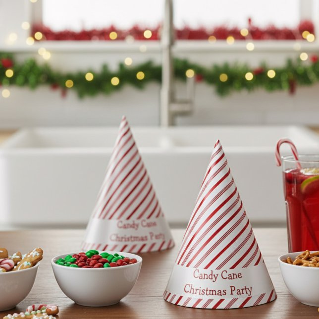 Candy Cane Festa de Papel Feriado de Natal Chapéu (Grab these easy, fun candy cane hats for instant festive cheer!)